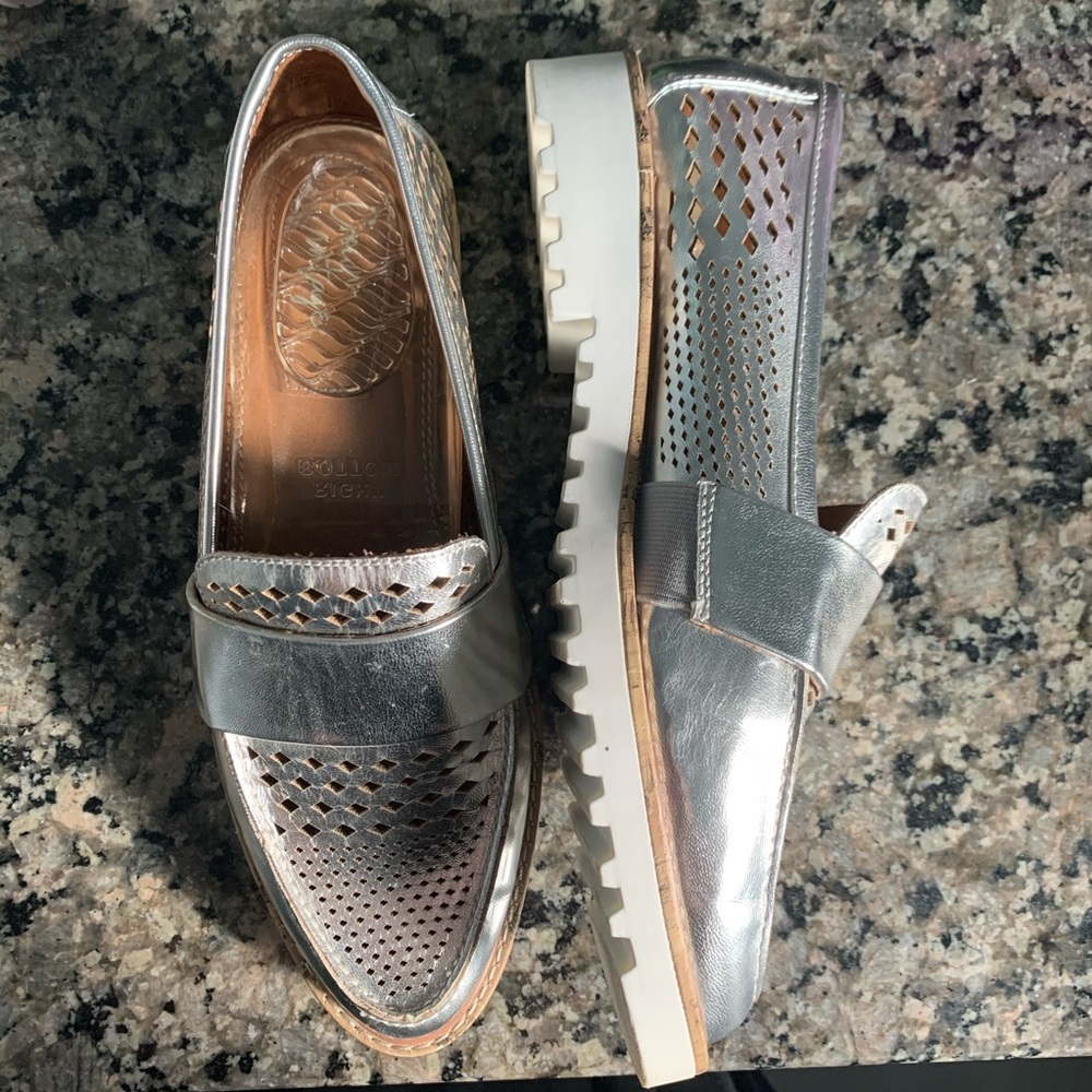 Silver loafers